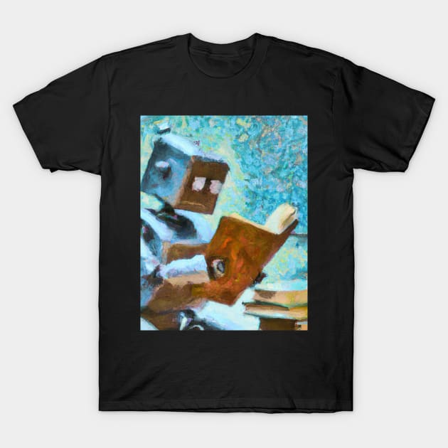 Robot Reading T-Shirt by JonesCreations